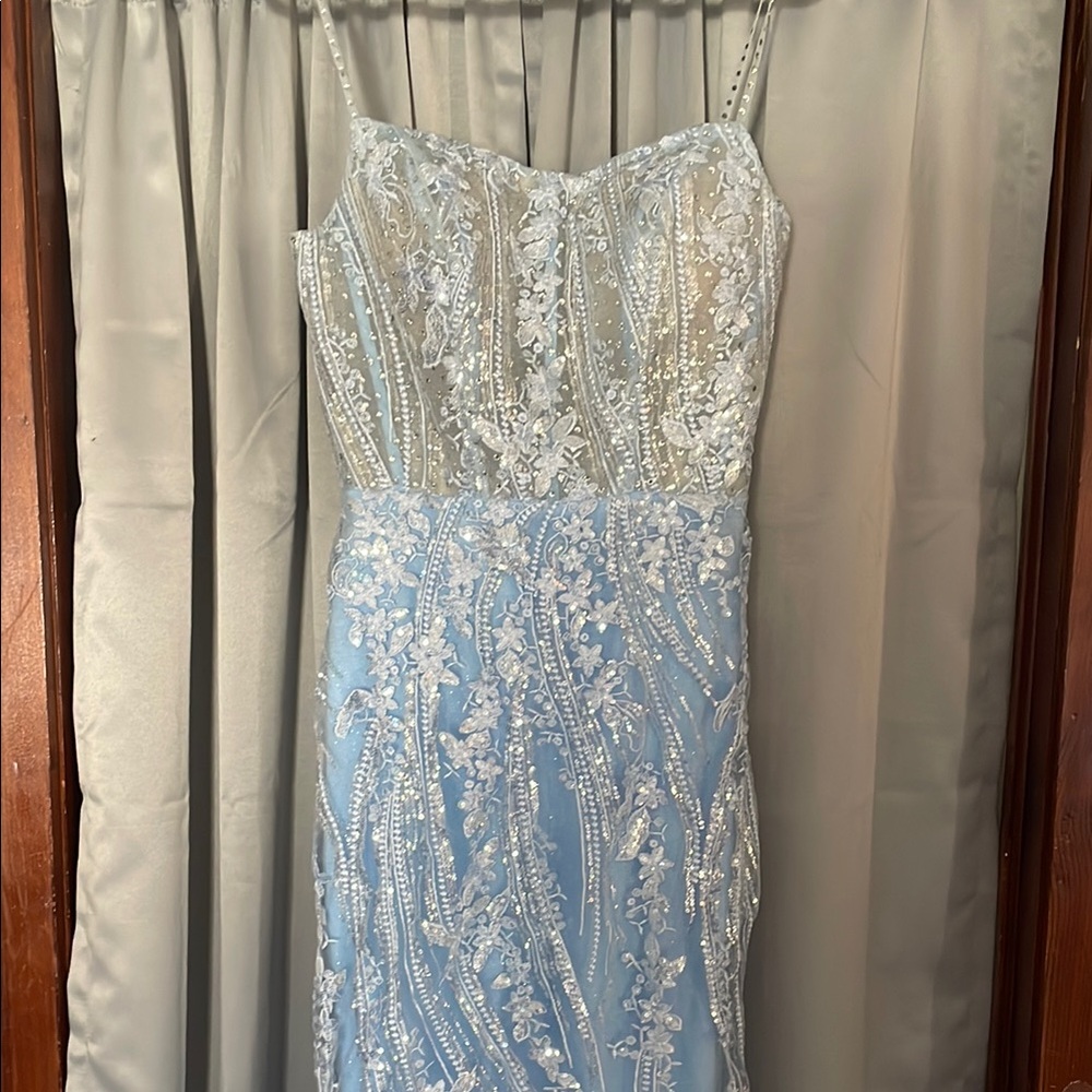 Light blue Sherri Hill prom dress